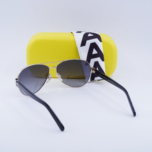 Marc Jacobs MARC 699/S 0RHL 9O Aviator Sunglasses - Gold Black\Grey Gradient - Picture 10 of 10